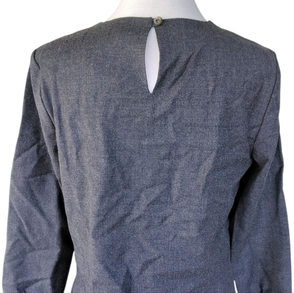 J. Crew Gray Layered Peplum Style Lace Detail Blouse Size 6 NWT - Picture 5 of 7